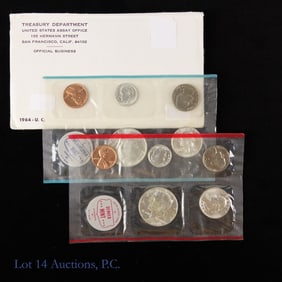 1964 P,D USA 90%-Silver Unc. 10-Coin Mint Set