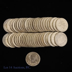 1954-S USA Silver Roosevelt Dimes (CH BU), 50