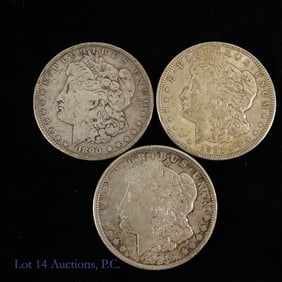 1890, 1921 & 1921d USA Silver Morgan $1, 3