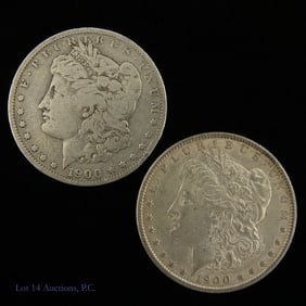 1900-S & (P) USA 90%-Silver Morgan Dollars, 2