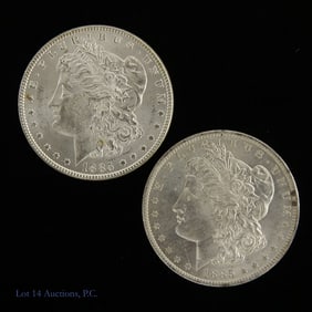 1885-O & (P) USA 90% Silver Morgan $1(CH BU), 2