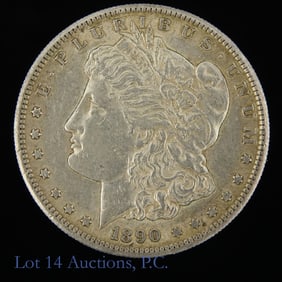 1890-S USA Silver Morgan Dollar (AU-50+)