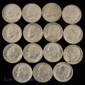 1958d & 1959 USA Silver Roosevelt 10c (CH BU), 15