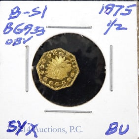 1875 Oct Ind Hd 1/2 Cal Gold Token (Cameo P/L)