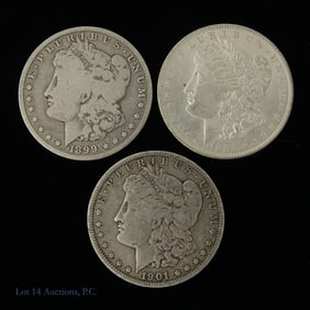 1899-O, 1901-O, 1904-O 90% Silver Morgan Dollars,3