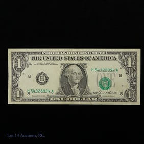 1985 USA $1 FRN W/ S/N Too Low Error (CU)