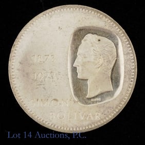 1973 Venezuela 90% Silver 10 Bolivars (CH BU)