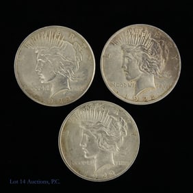 1922 (P) & S 90%-Silver Peace Dollars, 3