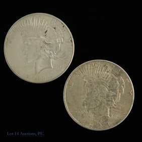 1927 (P) & 1928s Silver Peace $1 KEY DATES, 2