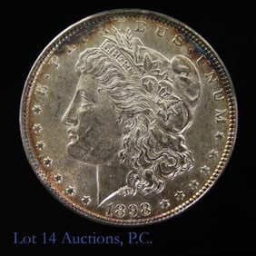 1898 USA 90%-Silver Morgan Dollar (CH BU)