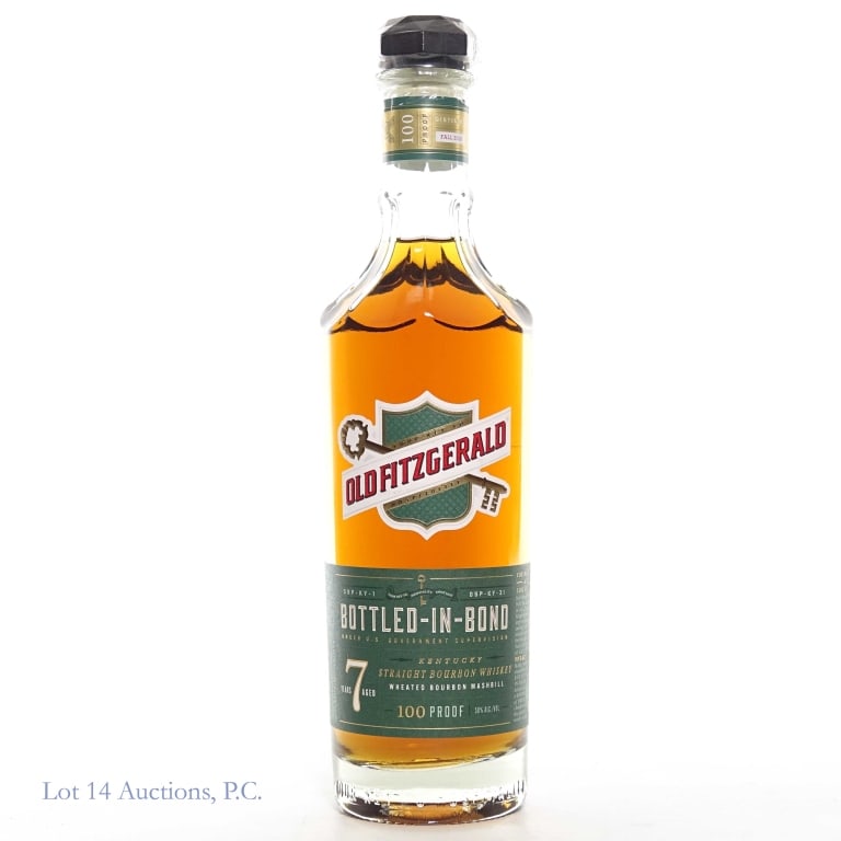 2018 Old Fitzgerald Bourbon 7 Year BiB: Old Fitzgerald Kentucky straight bourbon whiskey. Distilled Spring 2018 - Aged 7 years. Bottled in Bond (100 proof). 750 ml. Etch: A261250516.