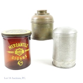 Advertising Cigar Jar & Metal Humidors (2)