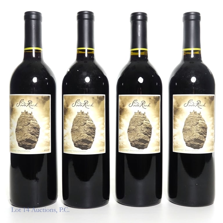 2003 Soda Rock Cabernet Sauvignon (4): Four (4) bottles of 2003 Soda Rock Cabernet Sauvignon, Alexander Valley. 14.3% ABV. 750ml.