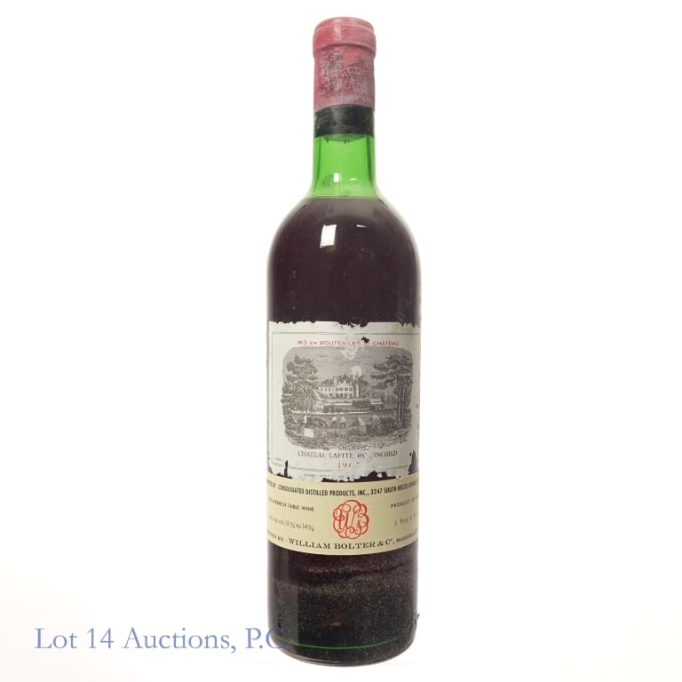 Chateau Lafite Rothschild, Pauillac, 1967: Chateau Lafite Rothschild, Pauillac, 1967. 1 Pint, 8 fluid ounces, 11% - 14% abv. Please see photos for fill level and bottle, capsule, cork and label conditions. Per consigner, these bottles were sto