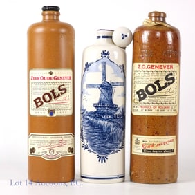 Bols Quart, Liter Delft Stoneware Bottles