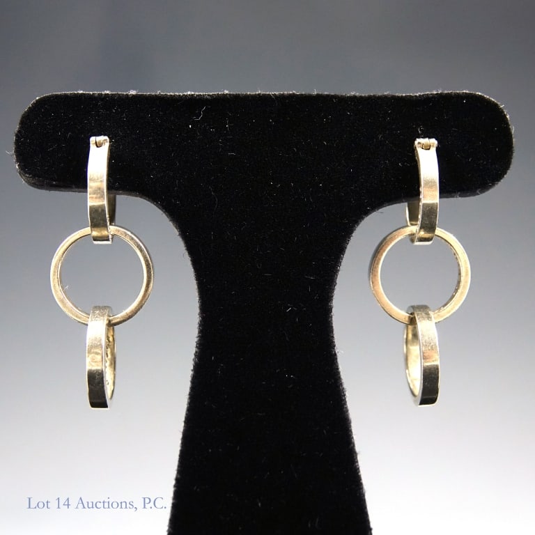 Tiffany & Co Paloma Picasso Silver 3 Loop Earrings: Vintage 1982 Tiffany & Co. Paloma Picasso sterling silver 3 loop earrings. Earrings can be worn as single loop or triple loop. Each loop is approximately 0.5" in diameter. Each of the main loops is st