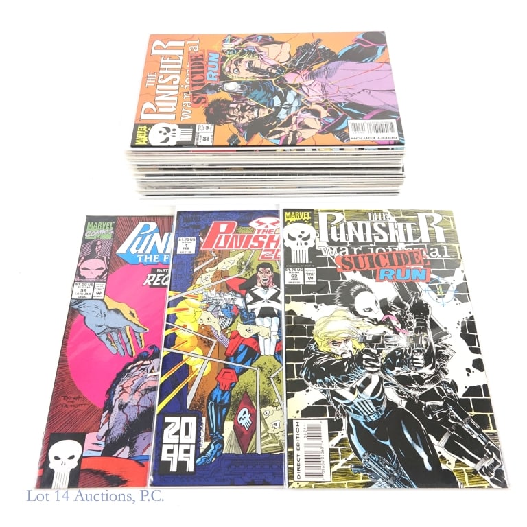 Punisher Comics, Key Issues Marvel (+20): Punisher Comics, Key Issues Marvel (+20). Collection of over 20 Punisher comic books including some Key Issues. Key Issues included: Punisher War Journal #62 - First appearance of Lynn Michaels in a P