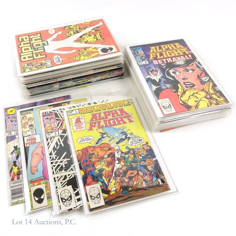 Alpha Flight, Key Issues, MARVEL (+40): Alpha Flight, Key Issues, MARVEL (+40). Collection of over 40 Alpha Flight and Alpha Flight related comic books including some Key Issues. Some Key Alpha Flight Issues included: #1 - First appearance 