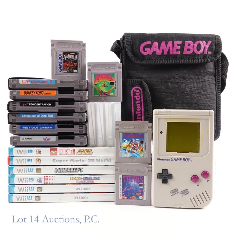 Nintendo Game Boy System As Is, NES & Wii U Games: Nintendo Game Boy, G25088925, as is, some corrosion in battery compartment ****** 5 Game Boy games - 2 copies of Tetris, Super Mario Land, Baseball an The Castlevania Adventure ****** Six (6) NES game