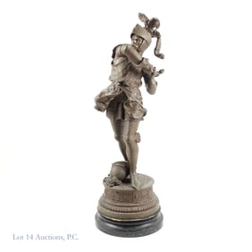 Spelter Statue of a Knight w/ Hammer