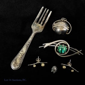 Various Vintage Sterling Silver Tchotchkes Lot