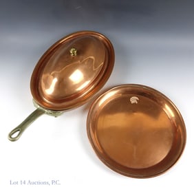 Copper & Sterling Silver Pan & Lid, Copper Platter