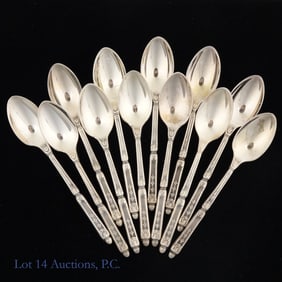 Twelve Silver Plated 90-12 Demitasse Spoons