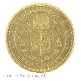 1879 Pennsylvania N.G. 2nd Reg Fair Gilt Token