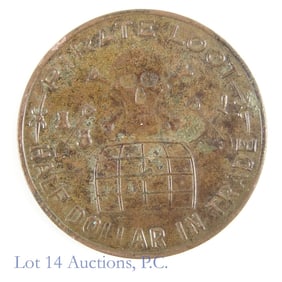 1920s USA Ivanhoe Chicago Pirate ? Dollar Token