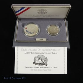 1991-S USA Silver Mt. Rushmore Comm 2-Coin set