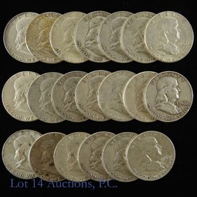 USA 90%-Silver Franklin Half Dollars (20)