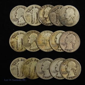 USA 90%-Silver Quarters (15)