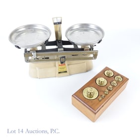Ohaus Pennyweight Balance Scale & Brass Weights