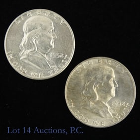 1952 & 1952d USA Silver Franklin 50c -2