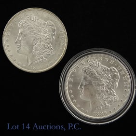 1886 & 1889 USA Silver Morgan $1s (CH BU), 2