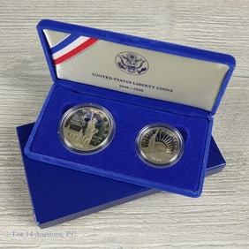 1986-S USA Silver Proof Liberty Comm. 2-Coin Set