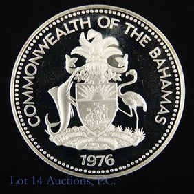 1972 Bahamas 92.5%-Silver $2 (Cameo Proof)