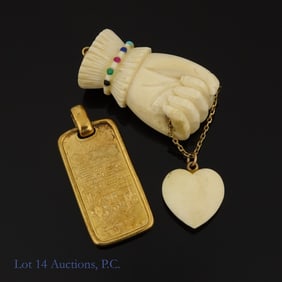 Two Pendants w/ Yellow Gold