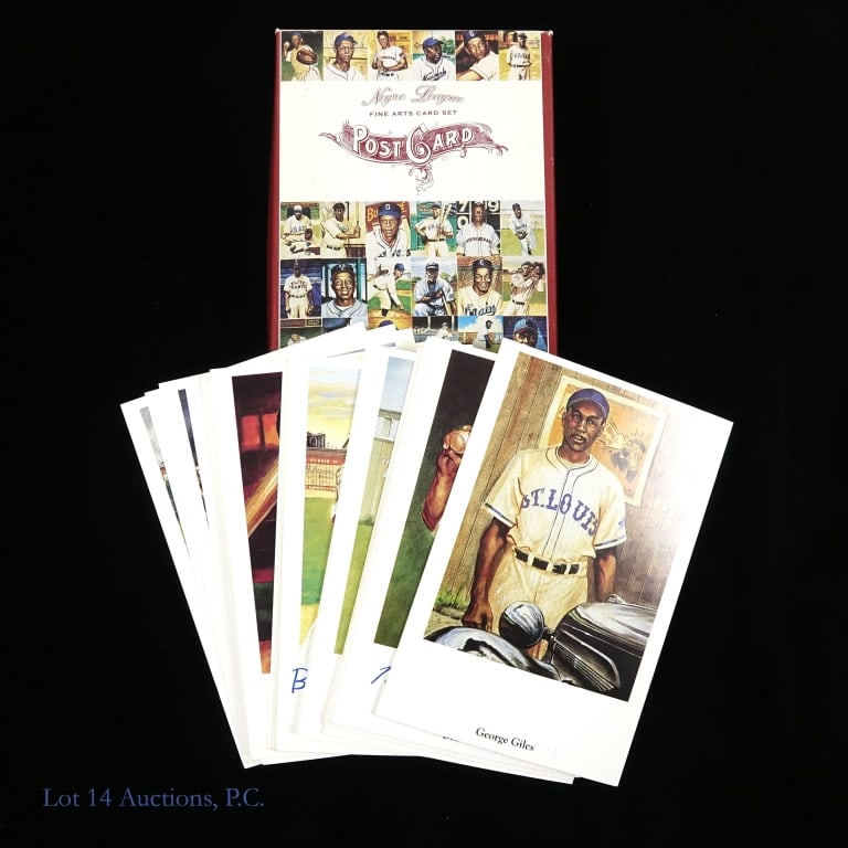 Negro League Postcard Set 20 Signed: 1991 Ron Lewis Negro League Fine Arts Post Card set. All 30 cards are present and 20 of the 30 cards have been signed by the player o the front of the card. You will find signed cards from Bill (Ready