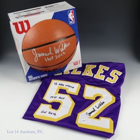Jamaal Wilkes Signed Basketball & Jersey COA
