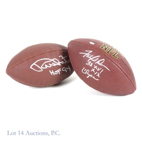 Randy White & Fred Dean HOF Sgd Footballs COA