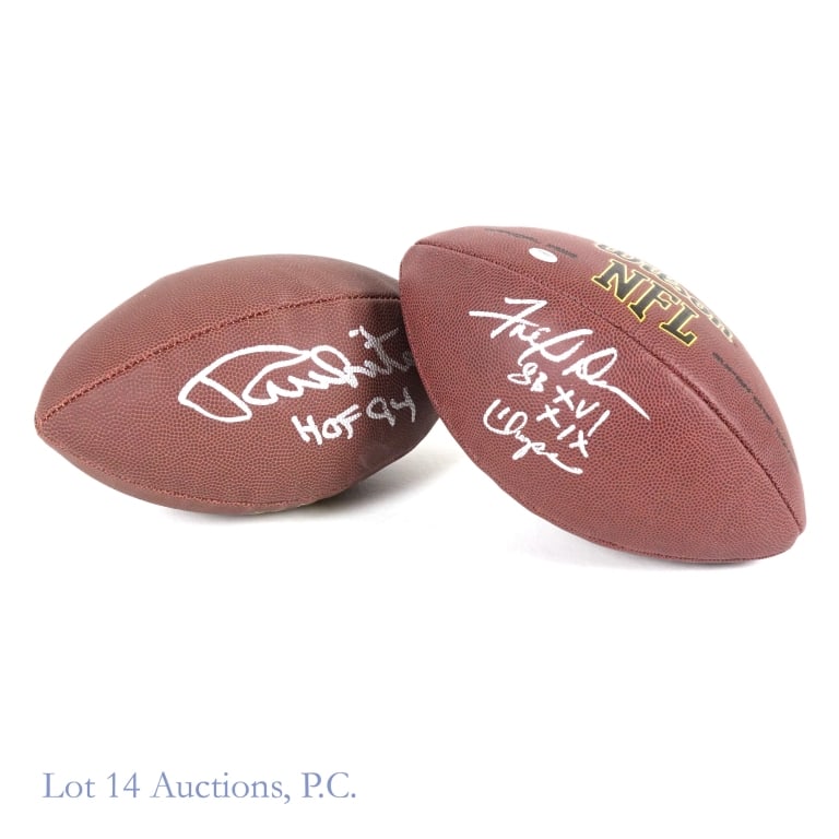 Randy White & Fred Dean HOF Sgd Footballs COA: Randy White signed Wilson Super Grip full size football with inscription. Signed in the presence of a JSA WPP Witnessed Protection Program representative in Rosemont, IL (Chicago Sports Spectacular Sh