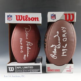D. Robinson & R. Brazile HOF Sgnd Footballs COA