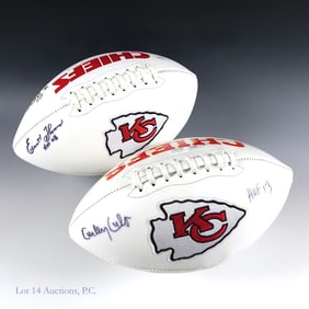 Curley Culp & Emmitt Thomas HOF Sgnd Footballs COA