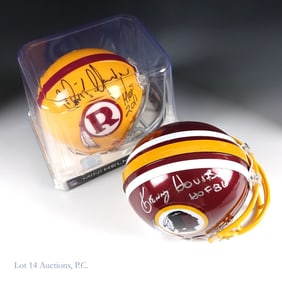 Signed HOF Mini Helmets, Houston, Hanburger COA