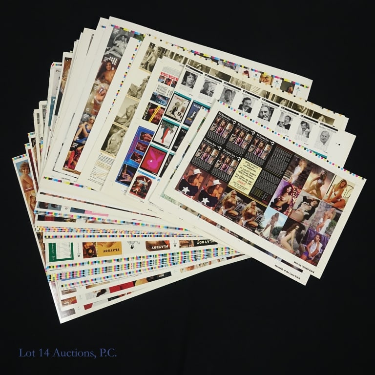 Playboy And More Uncut Collector Card Sheets (29): Twenty four (24) uncut collector card sheets, including 2 sheets of Jenny McCarthy. Cards depict playmates and Playboy magazine covers from various years. Lot also includes 5 sheets of other adult unc