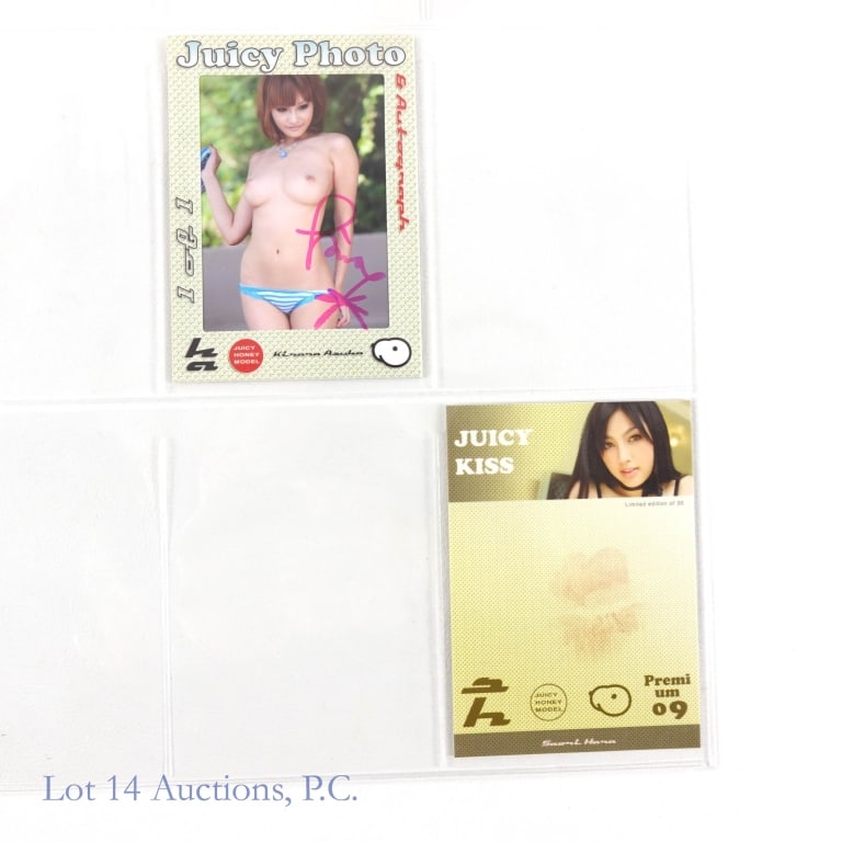 XXX Juicy Honey, Kiss & Photo Cards (2): XXX Juicy Honey, Kiss & Photo Cards (2). MATURE AUDIENCES ONLY, ADULTS ONLY, TRADING CARDS. 2 Juicy Honey Premium Edition 2009 cards featuring Saori Hara (Juicy Kiss #24/30) and Kirara Asuka (Juicy Ph