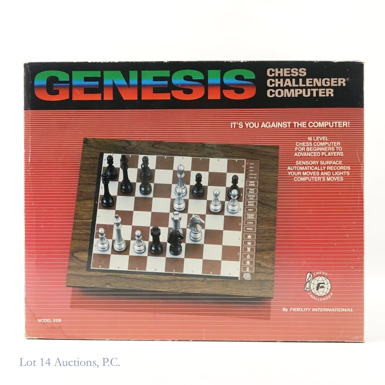 Genesis Chess Challenger Computer, CIB, Tested: Genesis Chess Challenger Computer, CIB, Tested. A Complete In Box Genesis Chess Challenger Computer, model 6108. Item has been tested and is working with minimal to no wear and tear. Some moisture dam