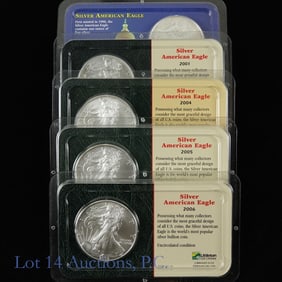 American Silver Eagle Unc. $1 Bullion Coins, 5