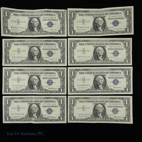 1957 USA $1 Silver Certificates Blue Seal (8)